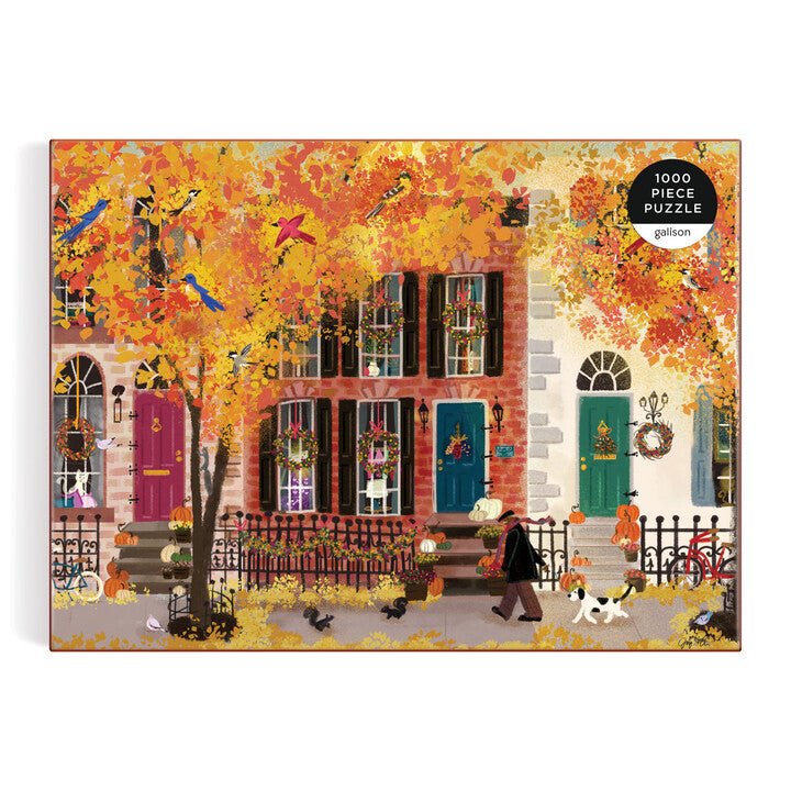 Autumn in the Neighborhood 1000 Piece Puzzle - Merry PigletsGalison