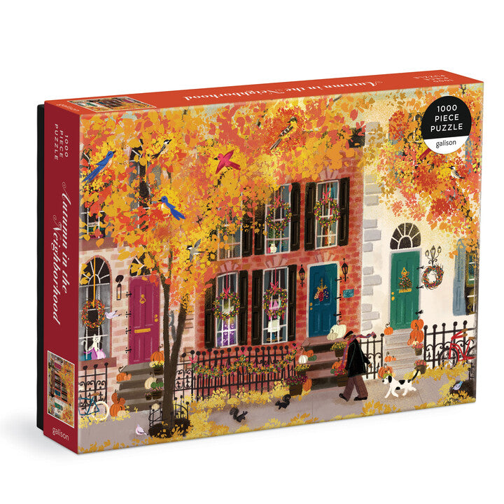 Autumn in the Neighborhood 1000 Piece Puzzle - Merry Piglets