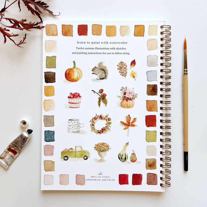 Autumn Watercolor Workbook - Merry Pigletsemily lex studio