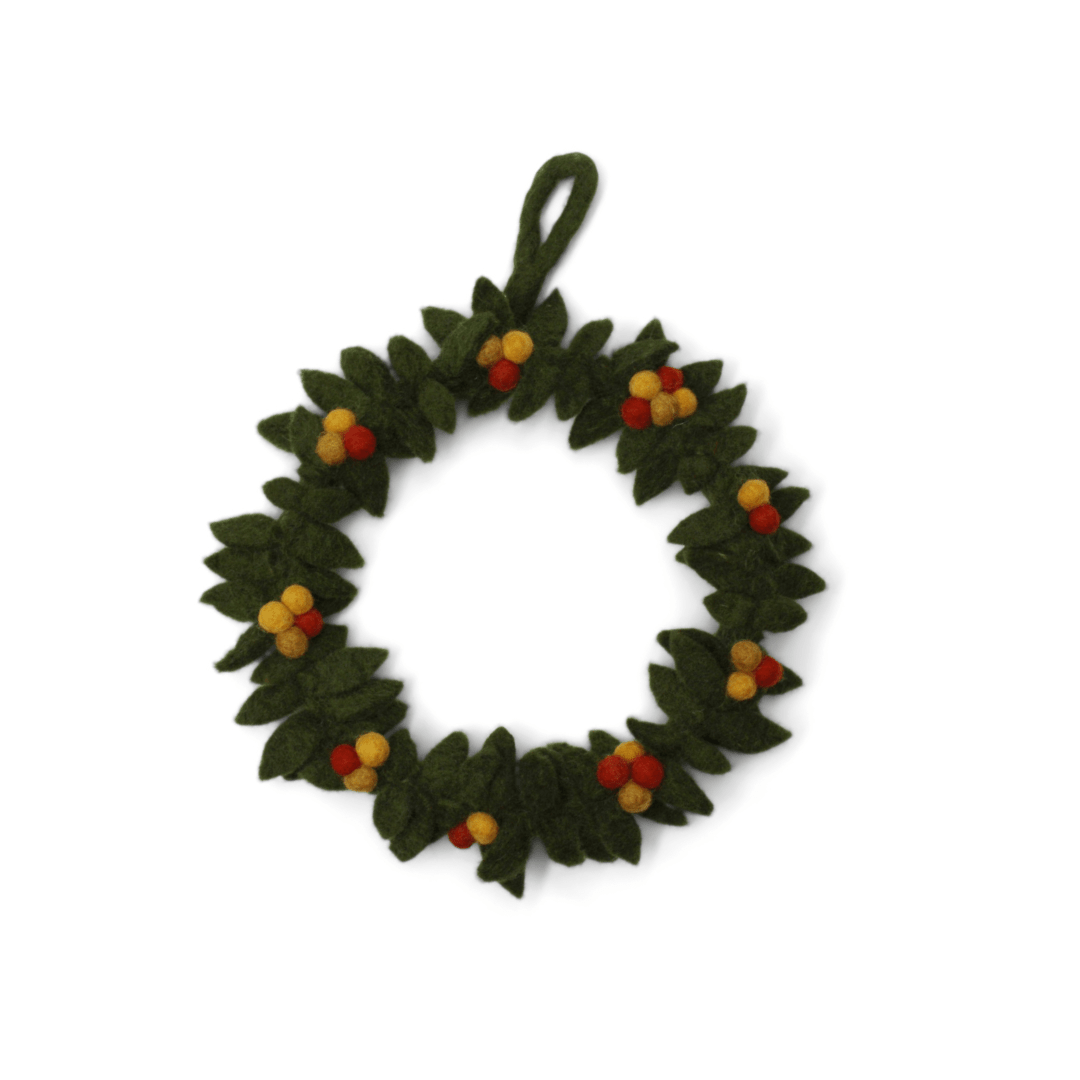 Autumn Wool Wreath with Berries - Merry PigletsGry and Sif