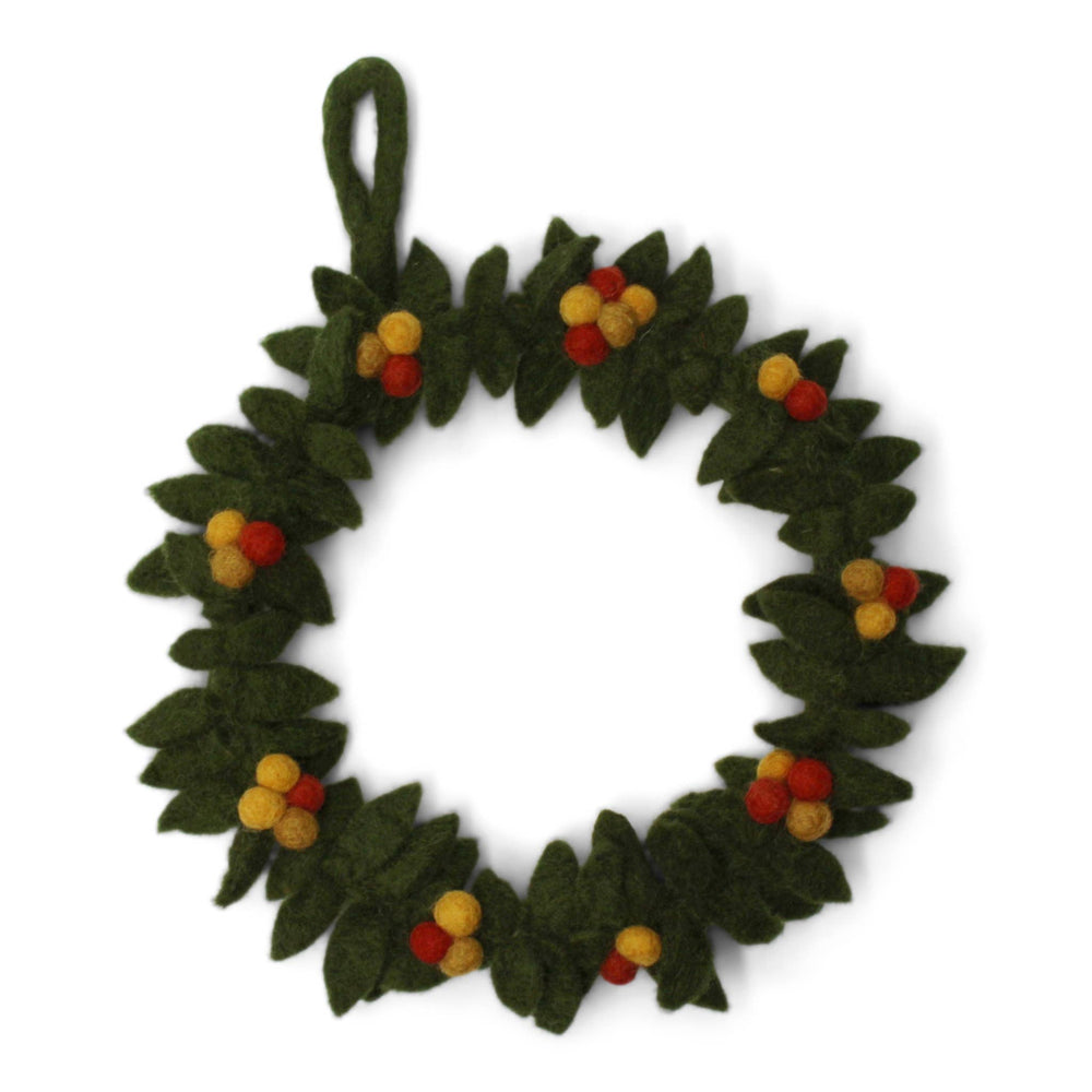 Autumn Wool Wreath with Berries - Merry PigletsGry and Sif