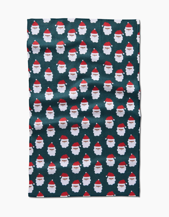 Santa Santa Geometry Tea Towel