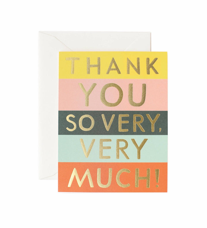 Color Block Thank You Greeting Card - Merry Piglets