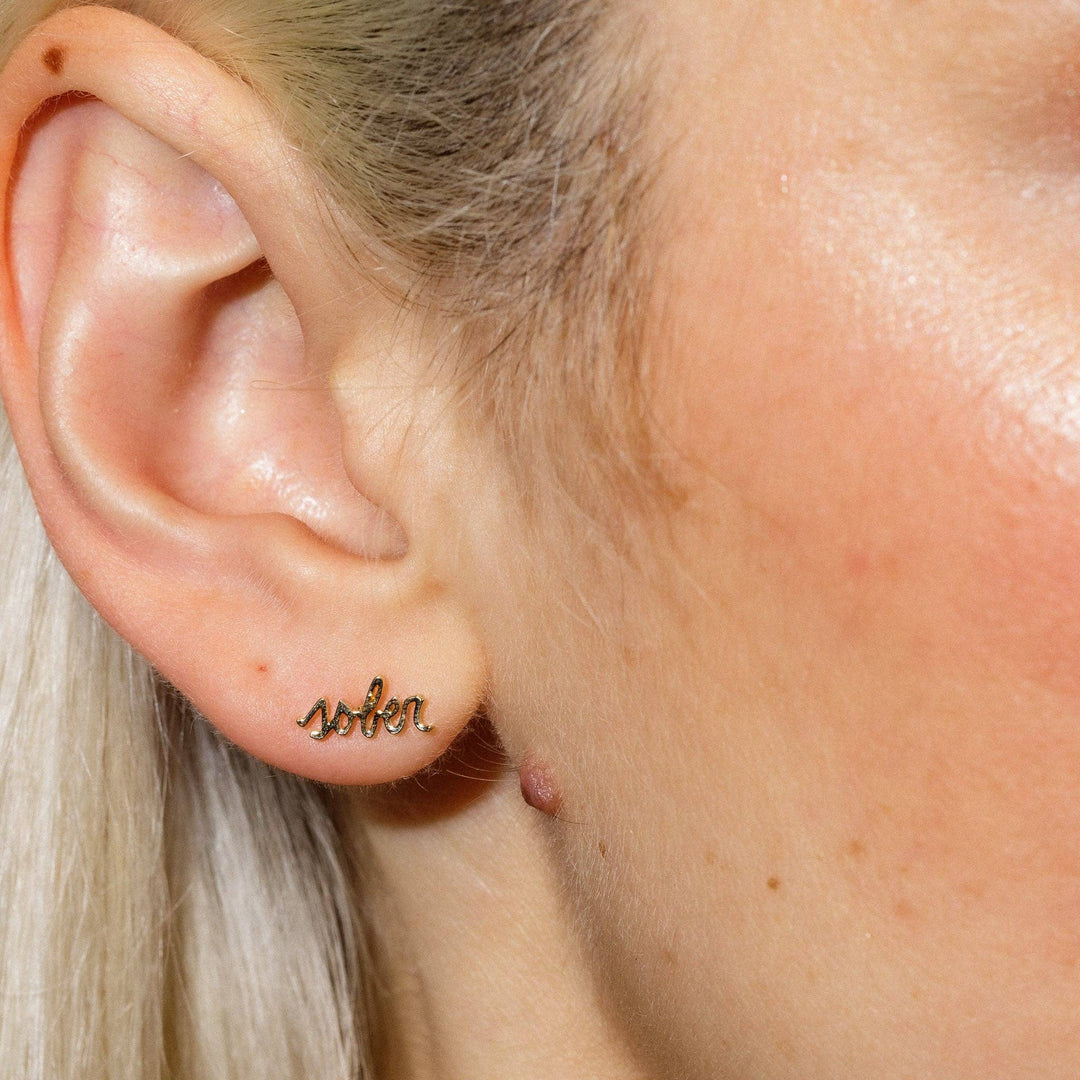 Sober Script Earrings