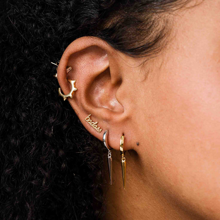 Kali Spike Gold Hoop Earrings