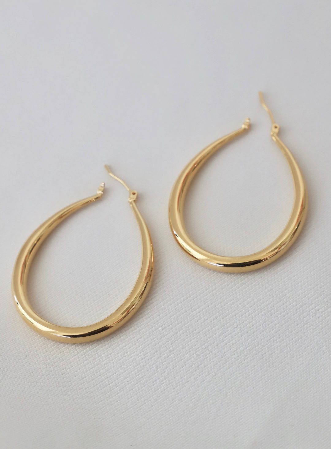Gold Teardrop Hoop Earrings