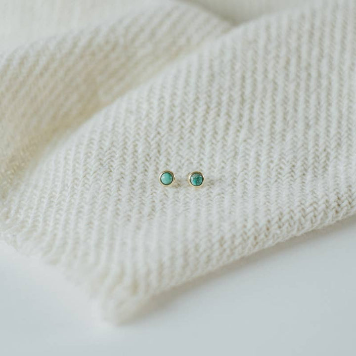 Hyalite Micro Turquoise Studs