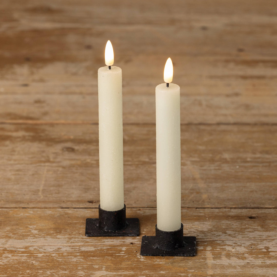 Cream 3D Flameless Short Candle Set