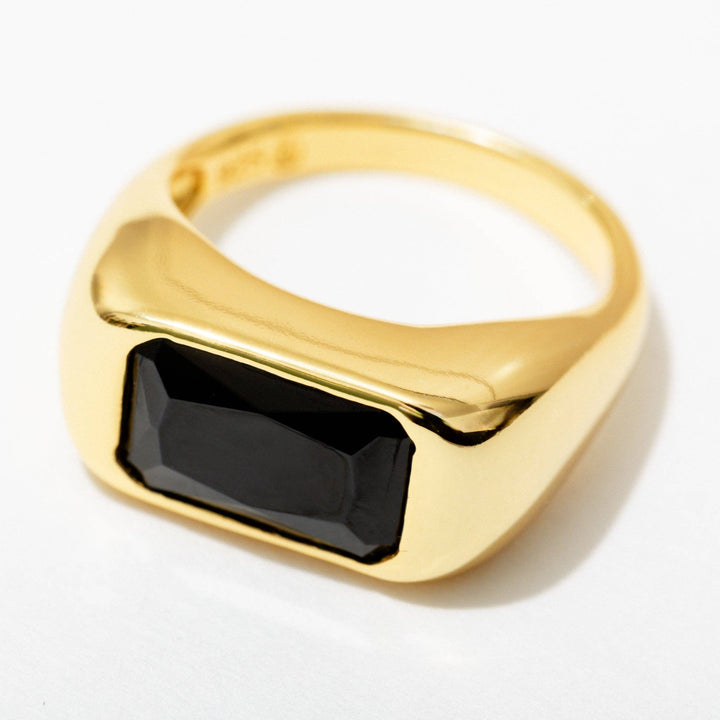 Chunky Black Bezel Ring