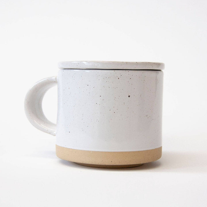 Speckled Stoneware Mug with Lid