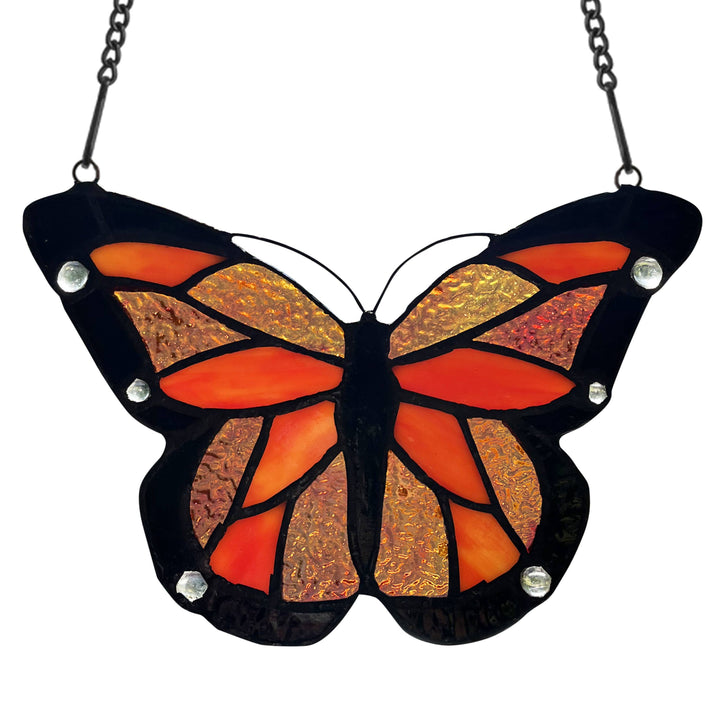 Orange & Black Butterfly Stained Glass - Merry Piglets