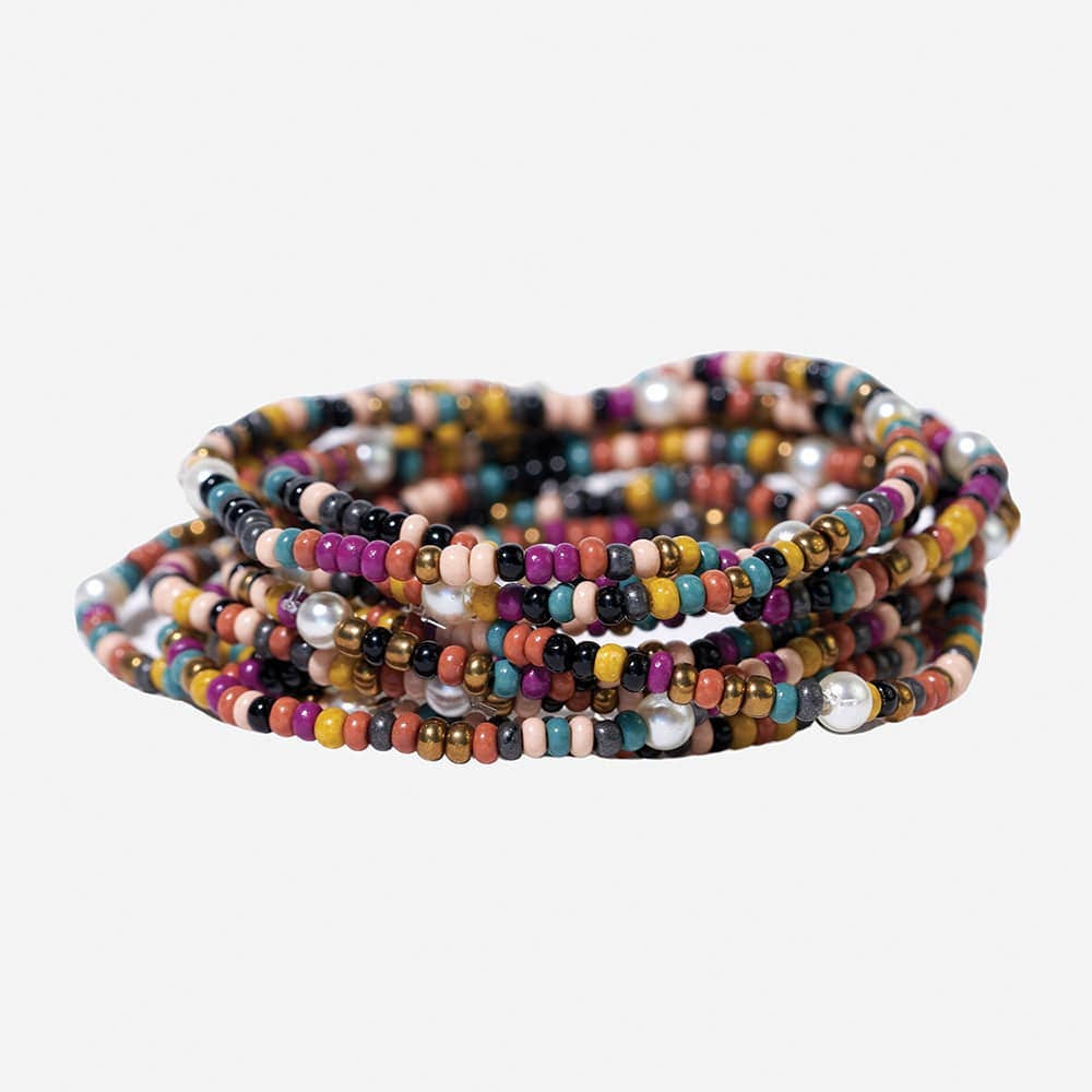 Beaded 10 Strand Stretch Bracelets - Jewel
