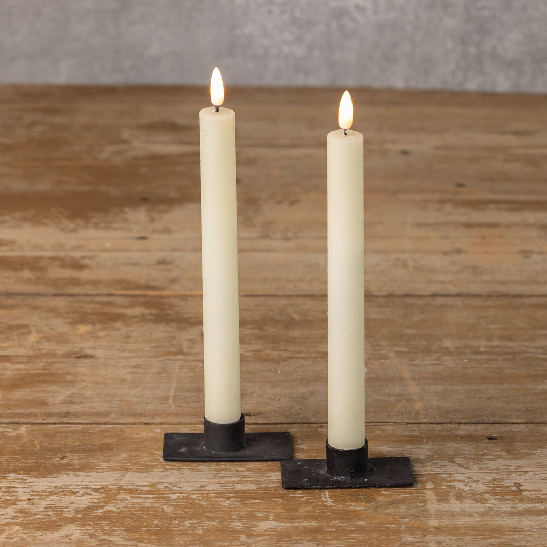Cream 3D Flameless Taper Candle Set