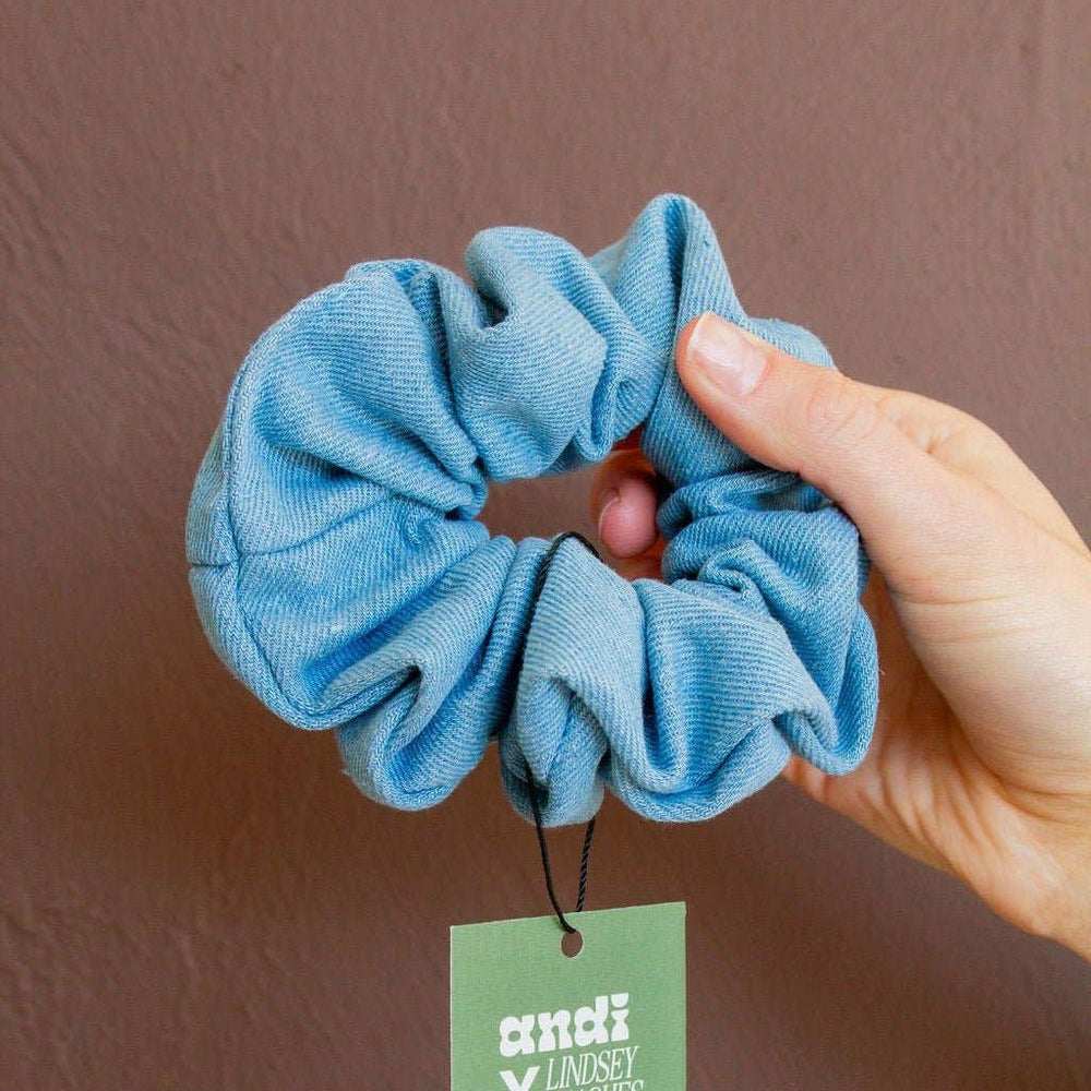 Baby Blue Jean Oversized Scrunchie - Merry PigletsShop Andi