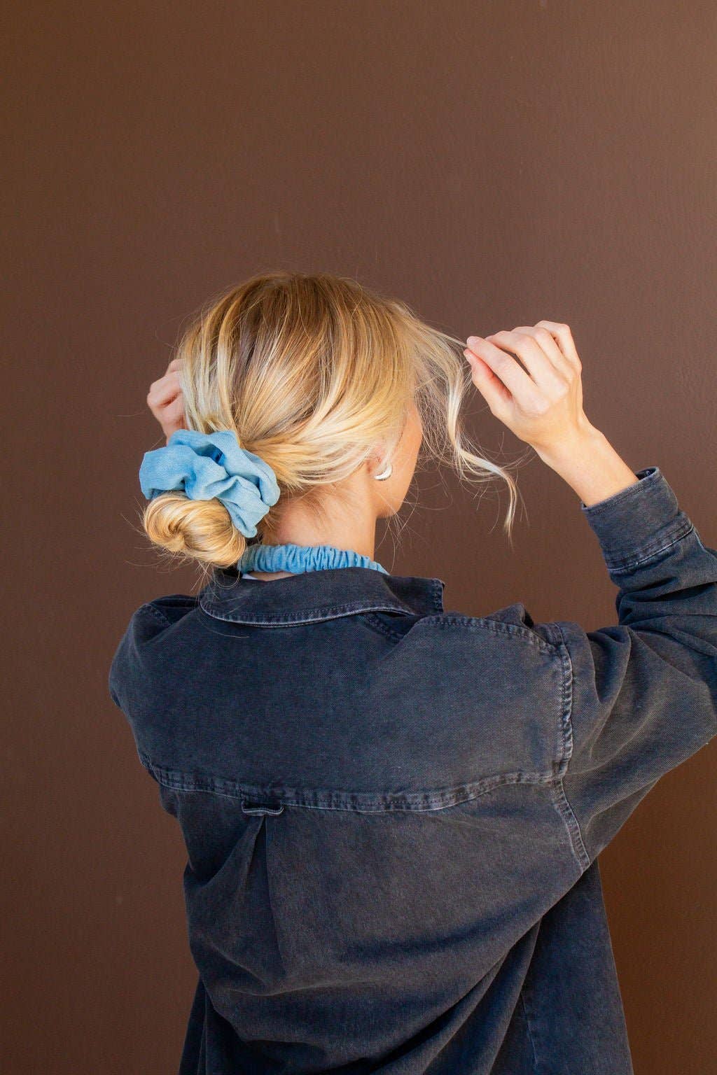 Baby Blue Jean Oversized Scrunchie - Merry PigletsShop Andi