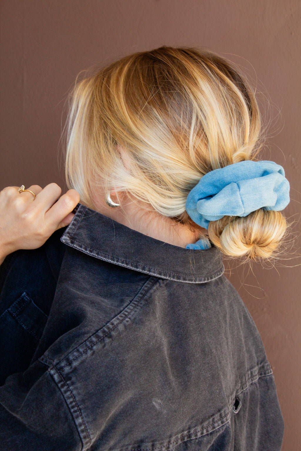 Baby Blue Jean Oversized Scrunchie - Merry PigletsShop Andi