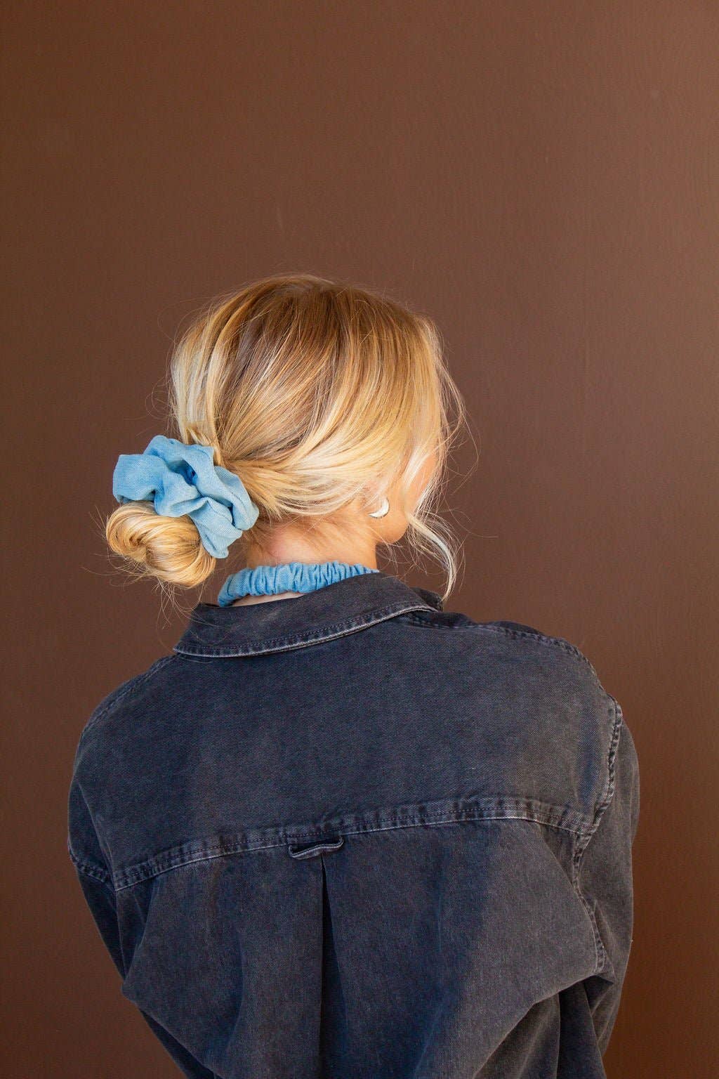 Baby Blue Jean Oversized Scrunchie - Merry PigletsShop Andi