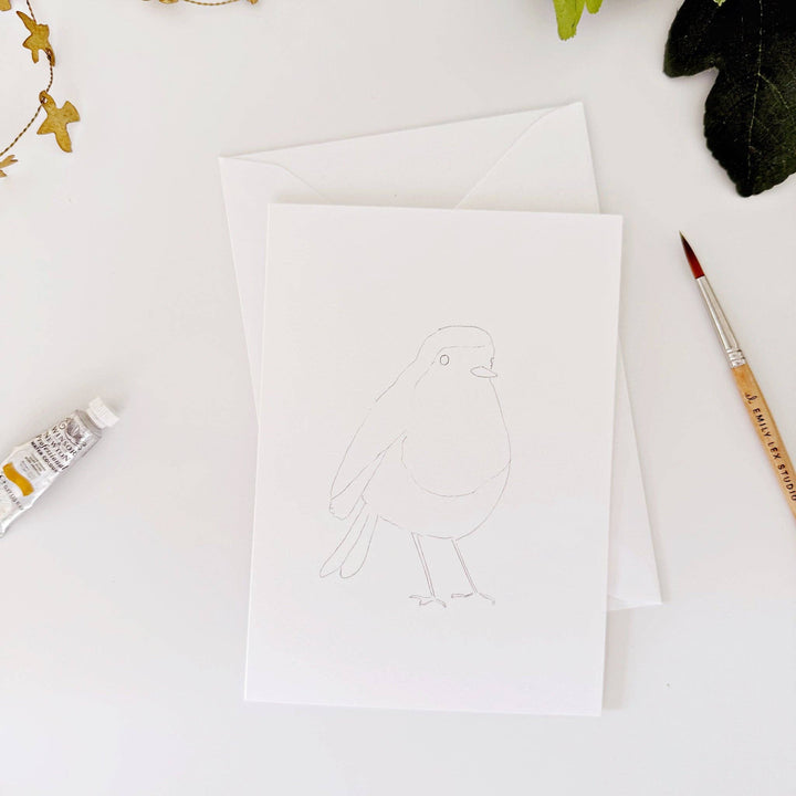 Backyard Birds Paintable Notecards - Merry Pigletsemily lex studio