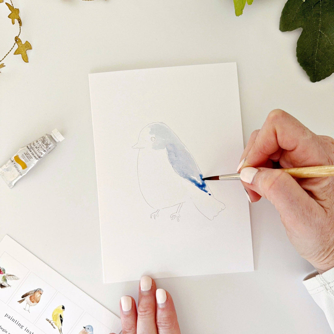 Backyard Birds Paintable Notecards - Merry Pigletsemily lex studio