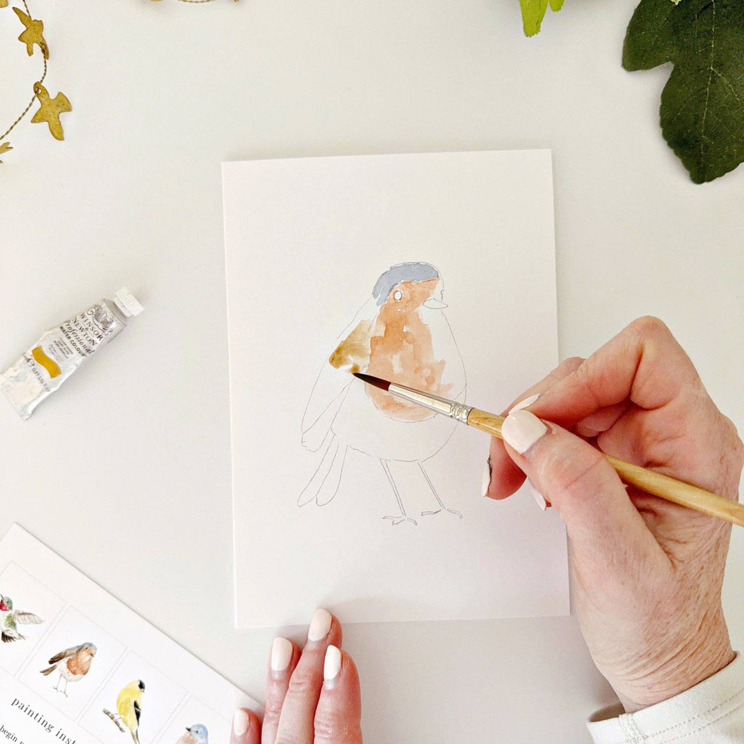 Backyard Birds Paintable Notecards - Merry Pigletsemily lex studio
