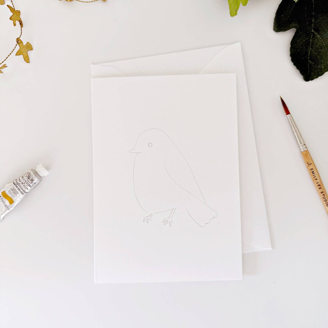 Backyard Birds Paintable Notecards - Merry Pigletsemily lex studio