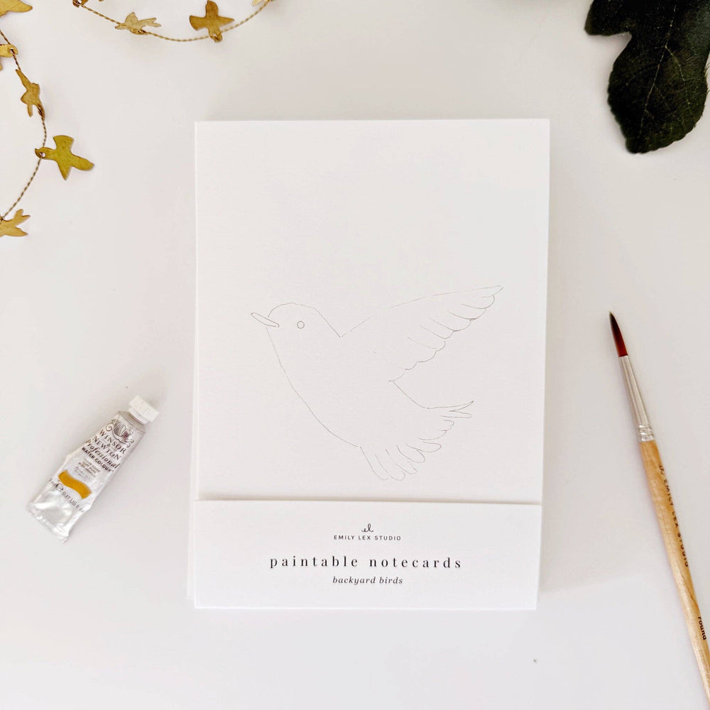 Backyard Birds Paintable Notecards - Merry Pigletsemily lex studio