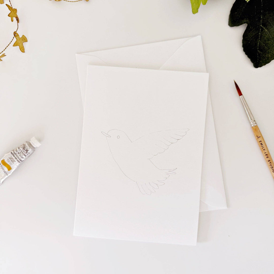 Backyard Birds Paintable Notecards - Merry Pigletsemily lex studio