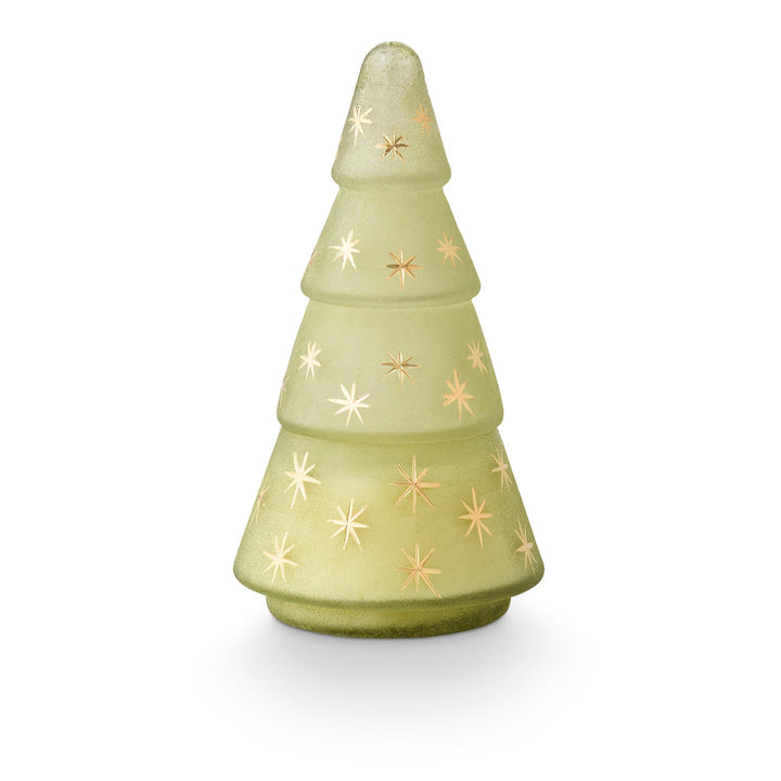 Balsam & Cedar Frosted Star Glass Tree Candle - Merry PigletsIllume