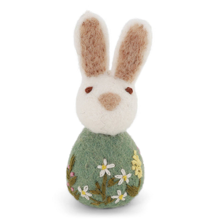Green Wool Bunny Ornament