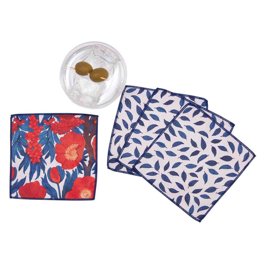 Icelandic Poppies Reusable Cocktail Napkins