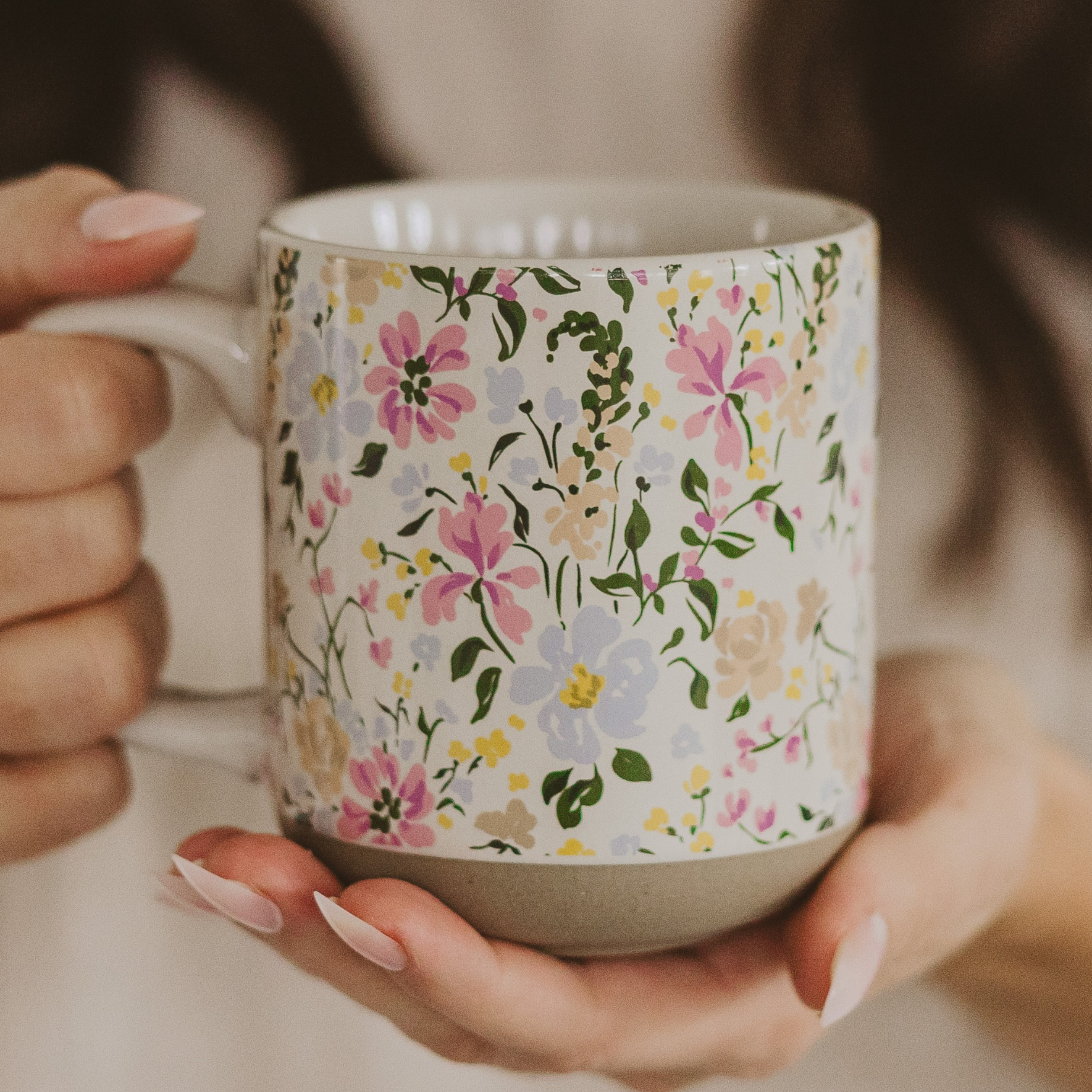 Floral Stone Coffee Mug - Thumbnail 5