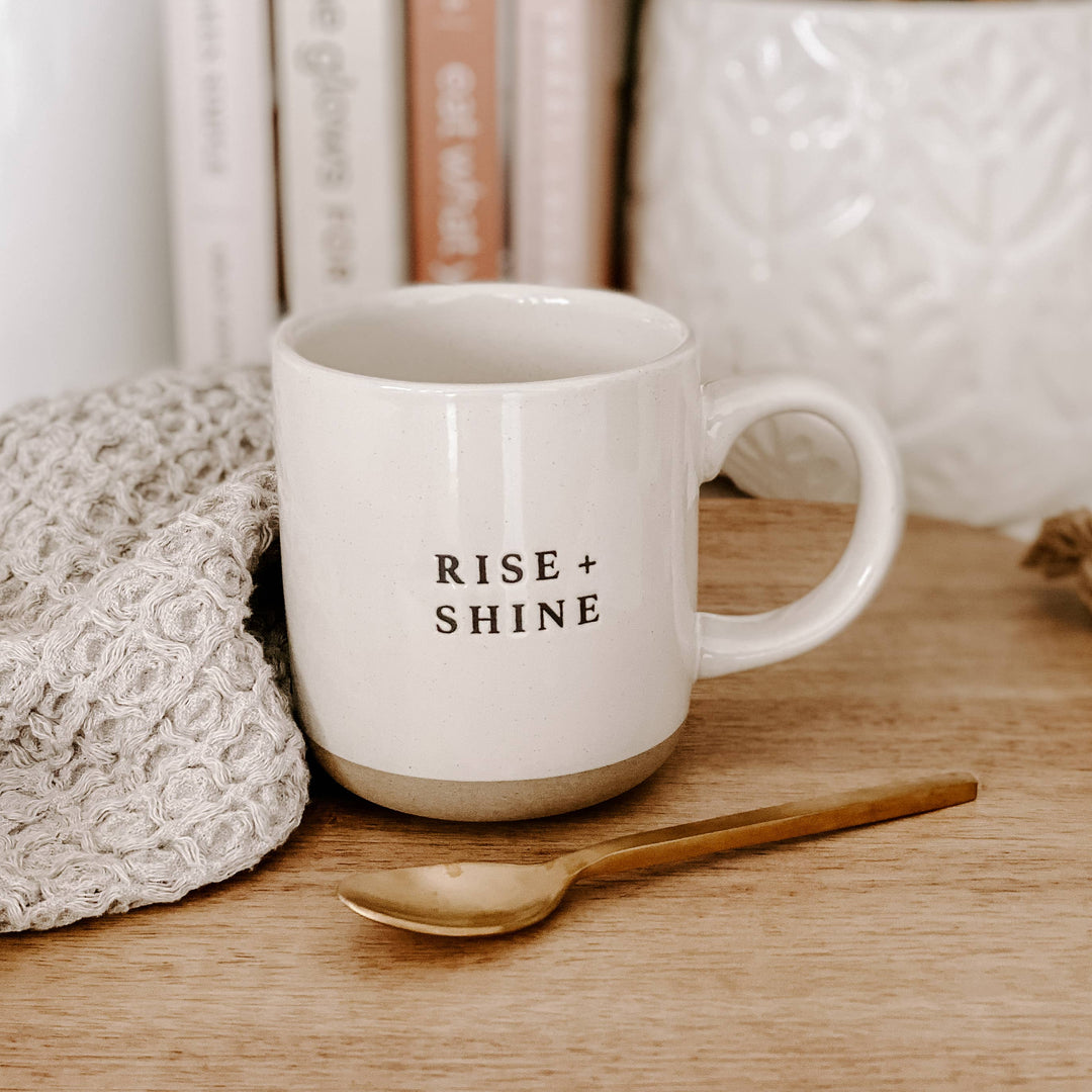 Rise + Shine Stoneware Coffee Mug - Merry Piglets