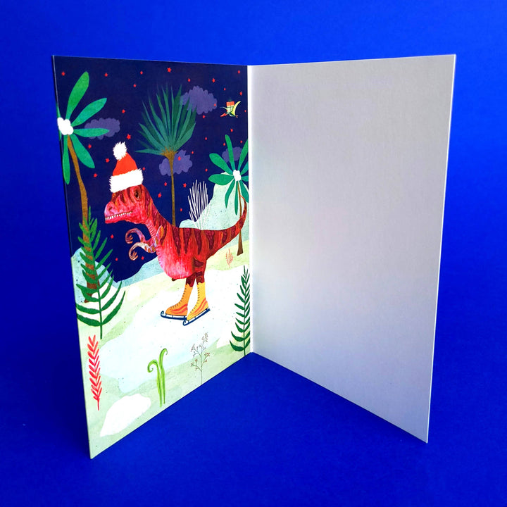 Dinosaur Christmas Advent Calendar Greeting Card