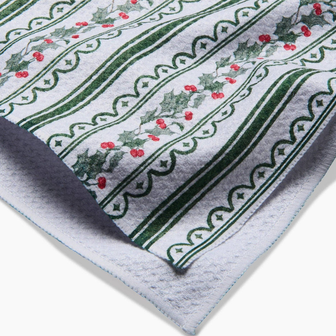 Christmas Vines Geometry Tea Towel