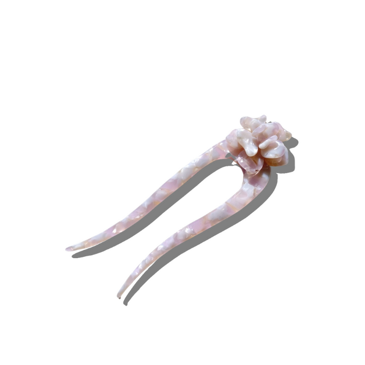 Pink French Chignon Flower Hair Pin