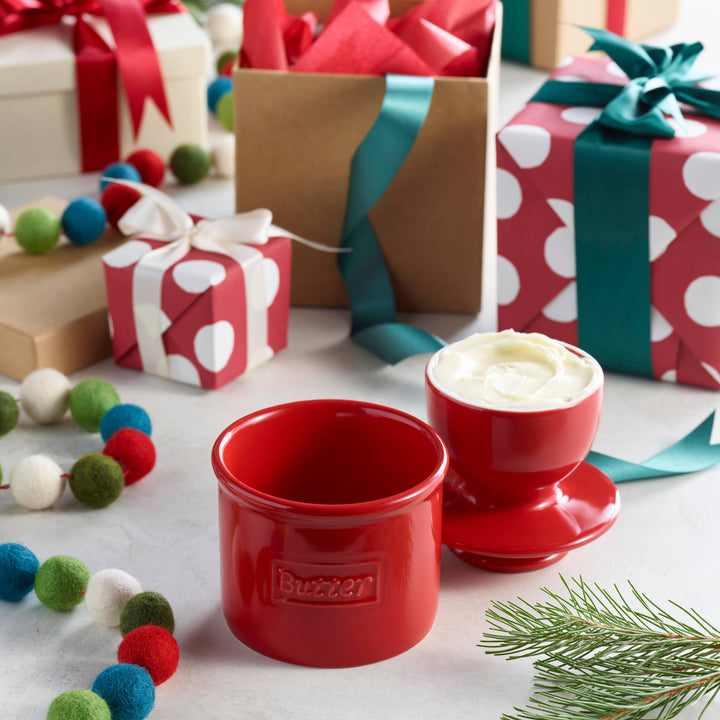 Cafe Maraschino Red Butter Bell Crock