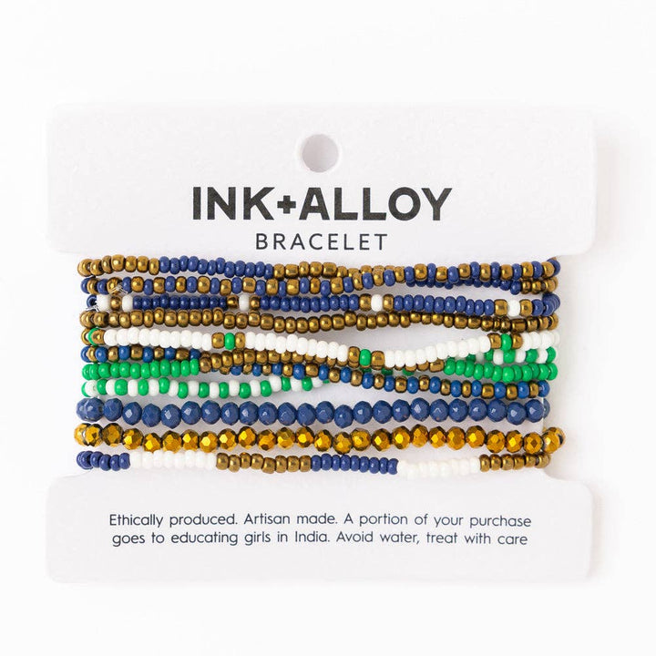 Beaded 10 Strand Stretch Bracelets - Game Day - Merry PigletsINK + ALLOY