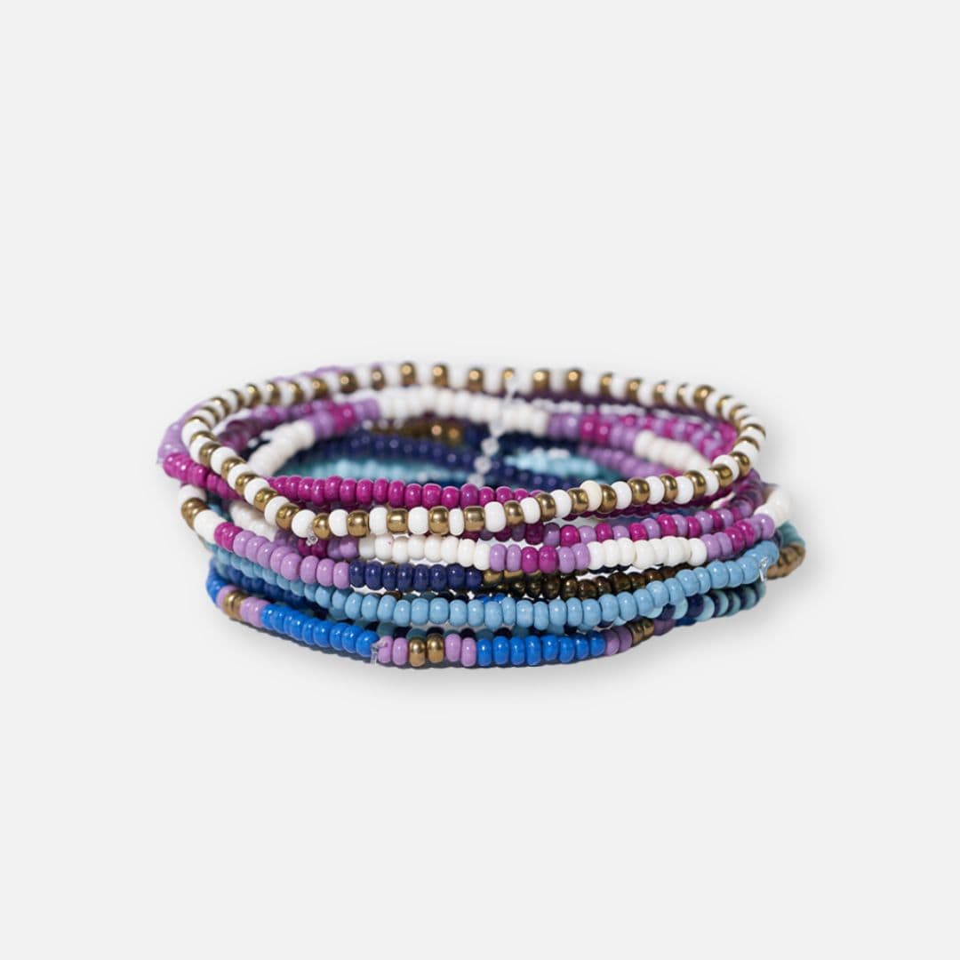Beaded 10 Strand Stretch Bracelets - Iceland - Merry PigletsINK + ALLOY