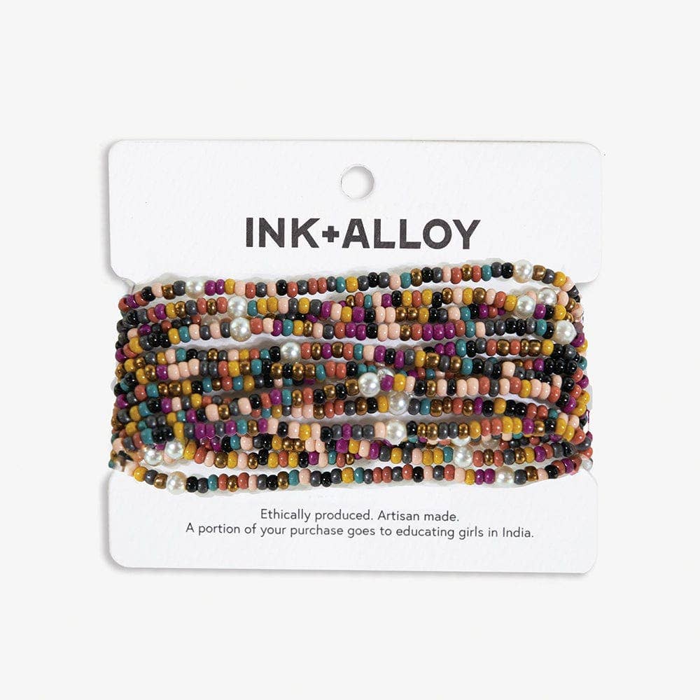 Beaded 10 Strand Stretch Bracelets - Jewel - Merry PigletsINK + ALLOY