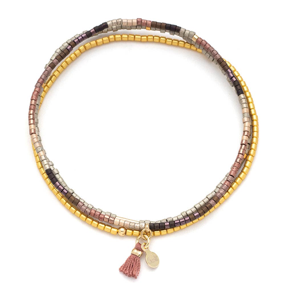 Beaded Bracelet Trio - Bronze Multi/Gold - Merry PigletsScout Curated Wears