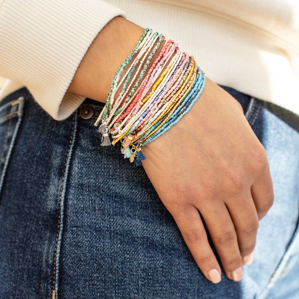 Beaded Bracelet Trio - Dark Multi/Gold - Merry PigletsScout Curated Wears