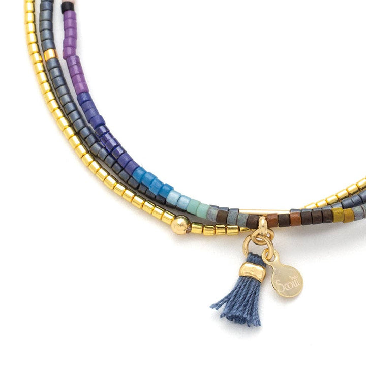 Beaded Bracelet Trio - Dark Multi/Gold - Merry PigletsScout Curated Wears