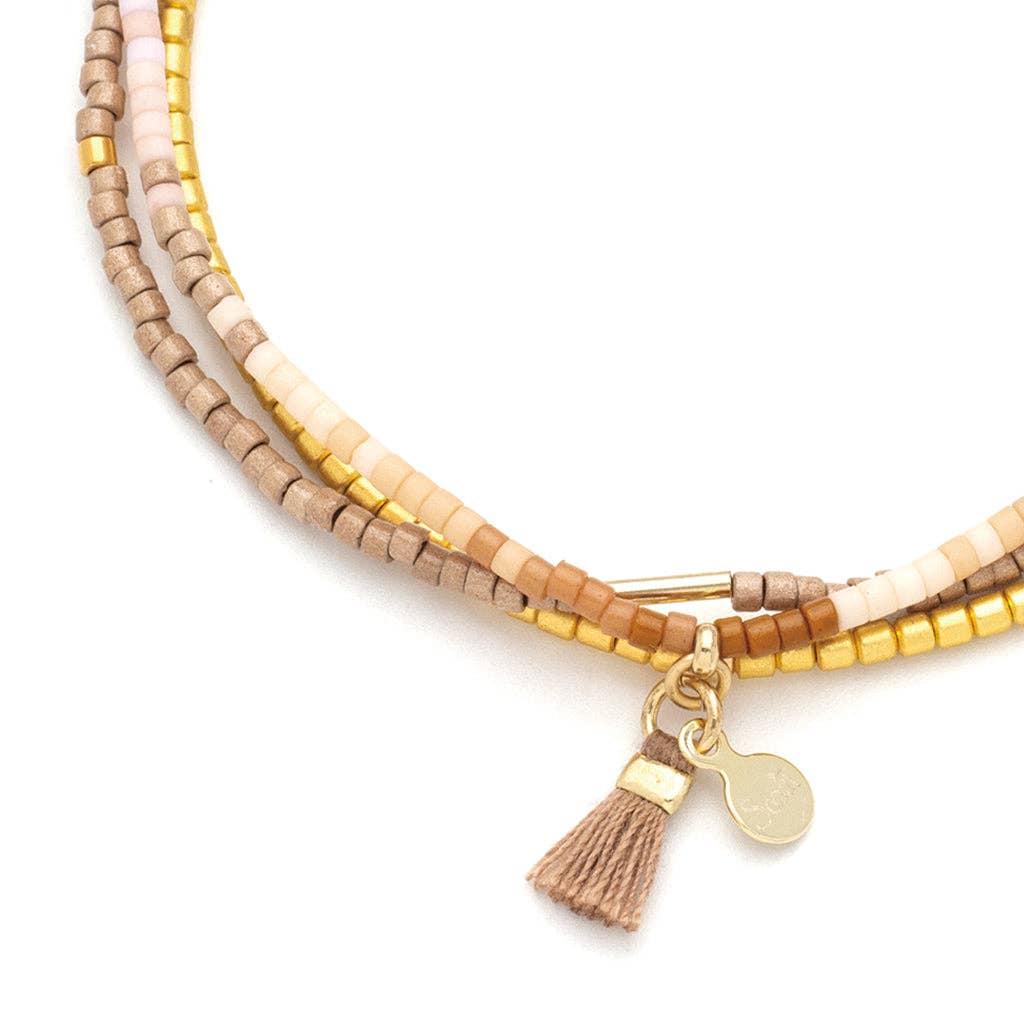 Beaded Bracelet Trio - Desert Multi/Gold - Merry PigletsScout Curated Wears