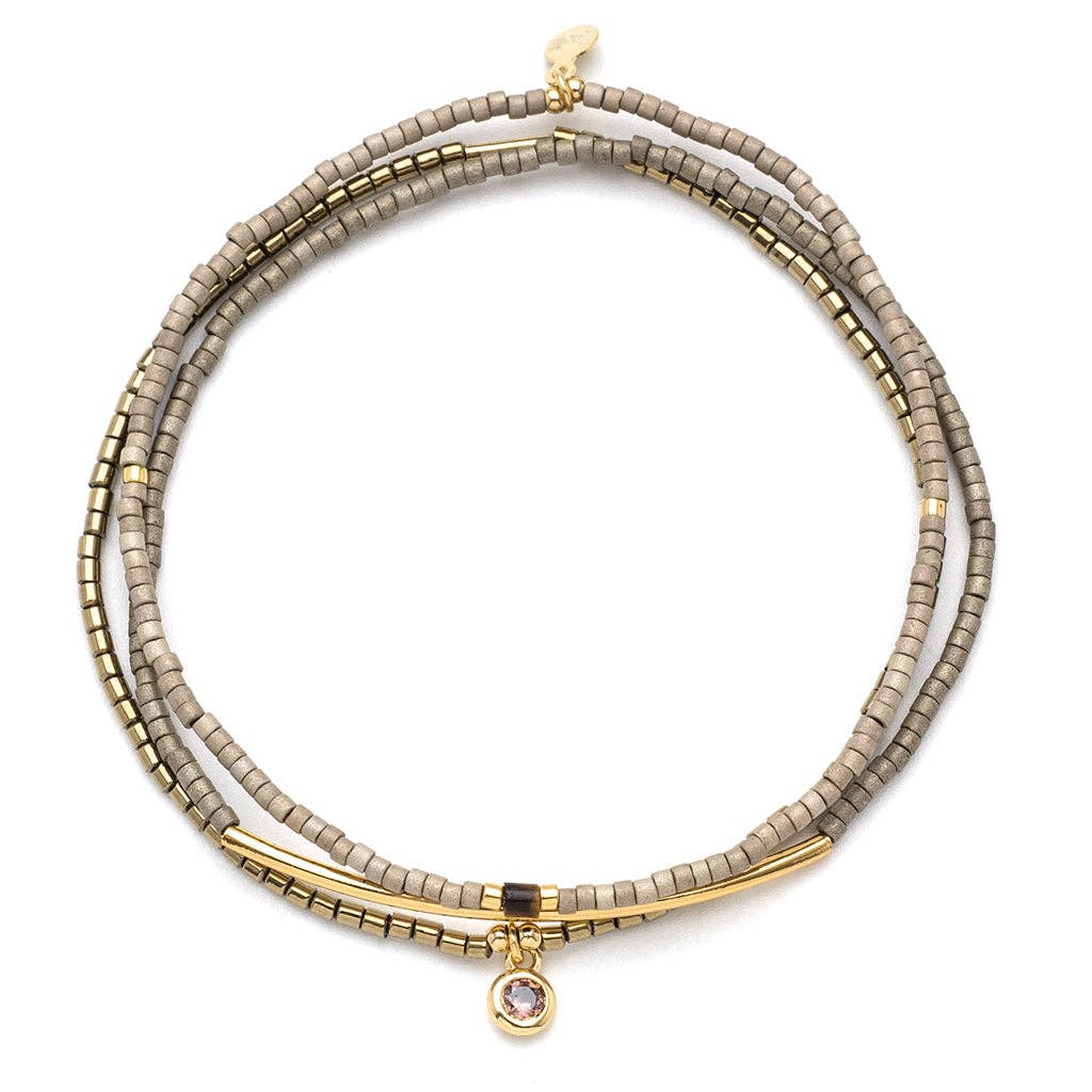 Beaded Bracelet Trio - Pewter/Gold - Merry PigletsScout Curated Wears