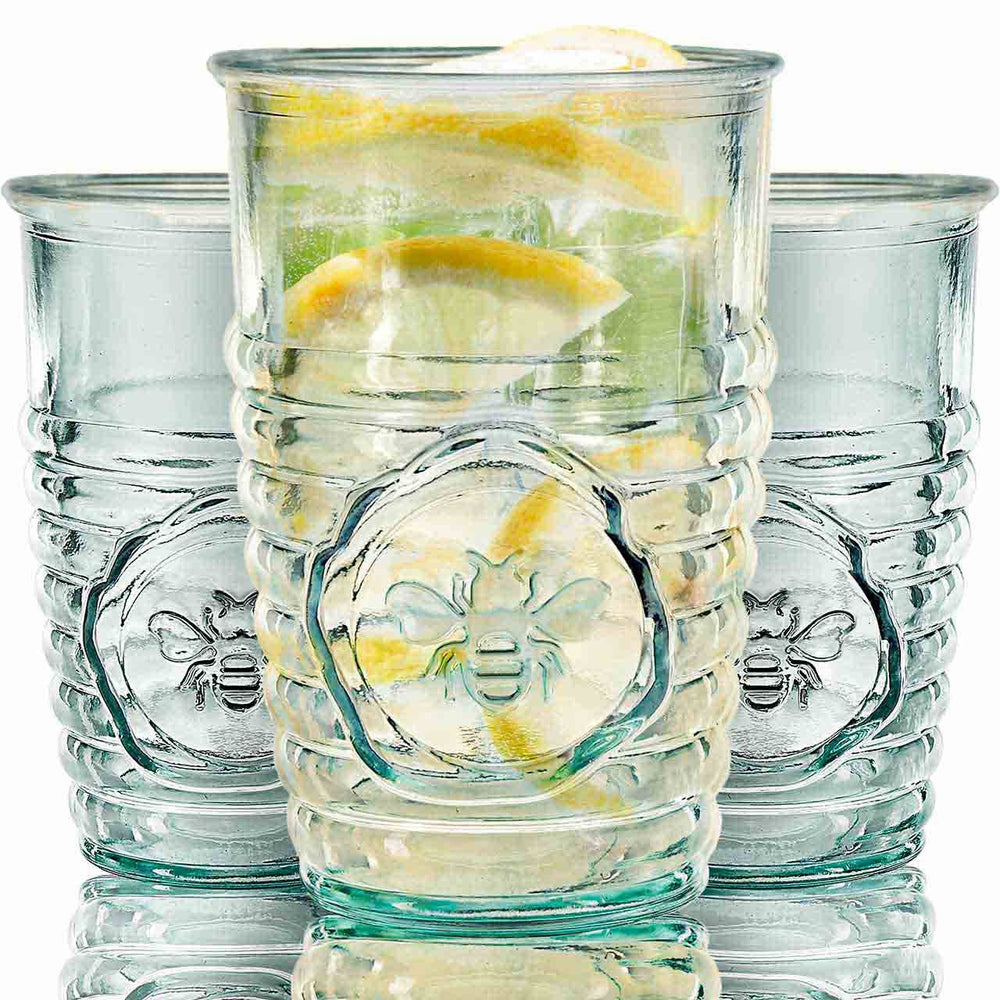 Bee Embossed Glass Tumbler - Merry PigletsCouronne Co.