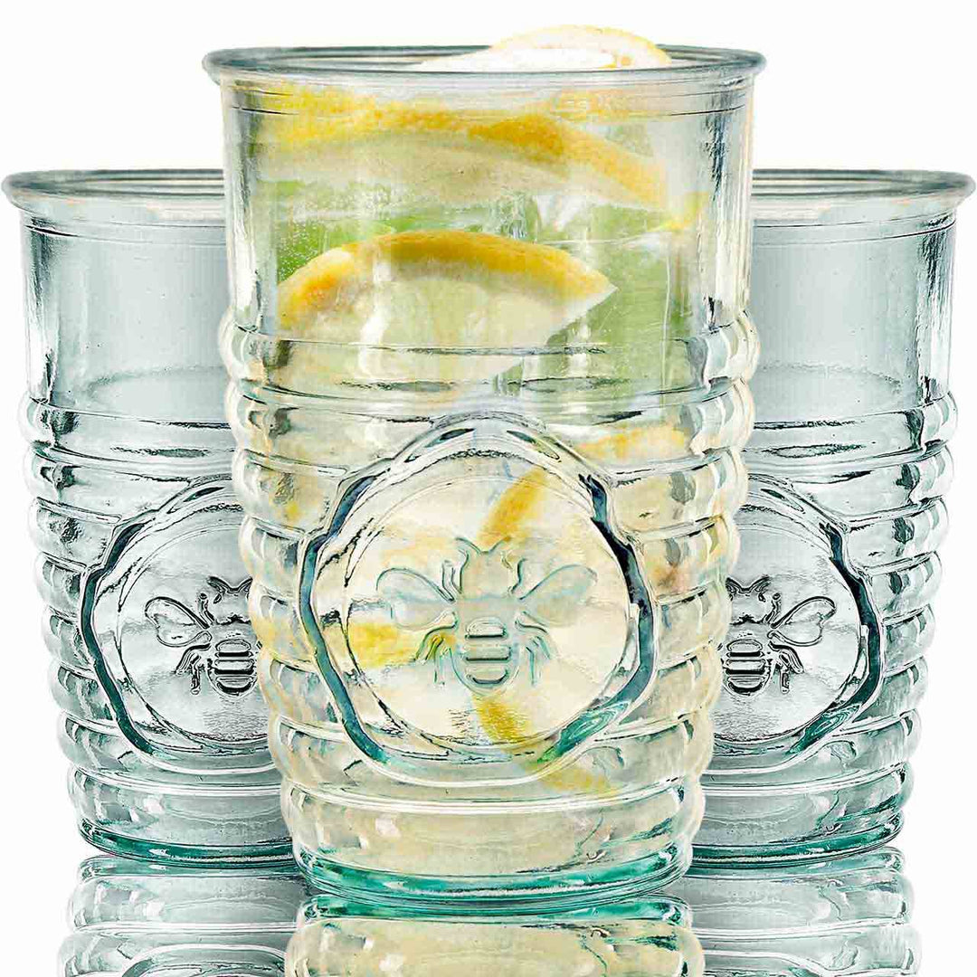 Bee Embossed Glass Tumbler - Merry PigletsCouronne Co.