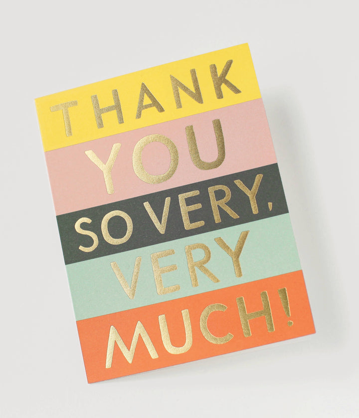 Color Block Thank You Greeting Card - Merry Piglets