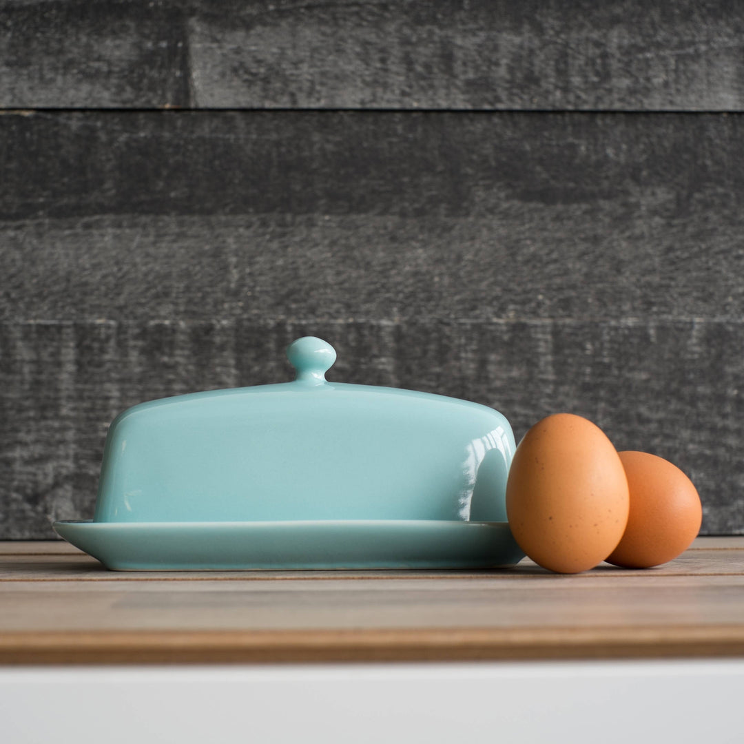 Eggshell Blue Butter Dish
