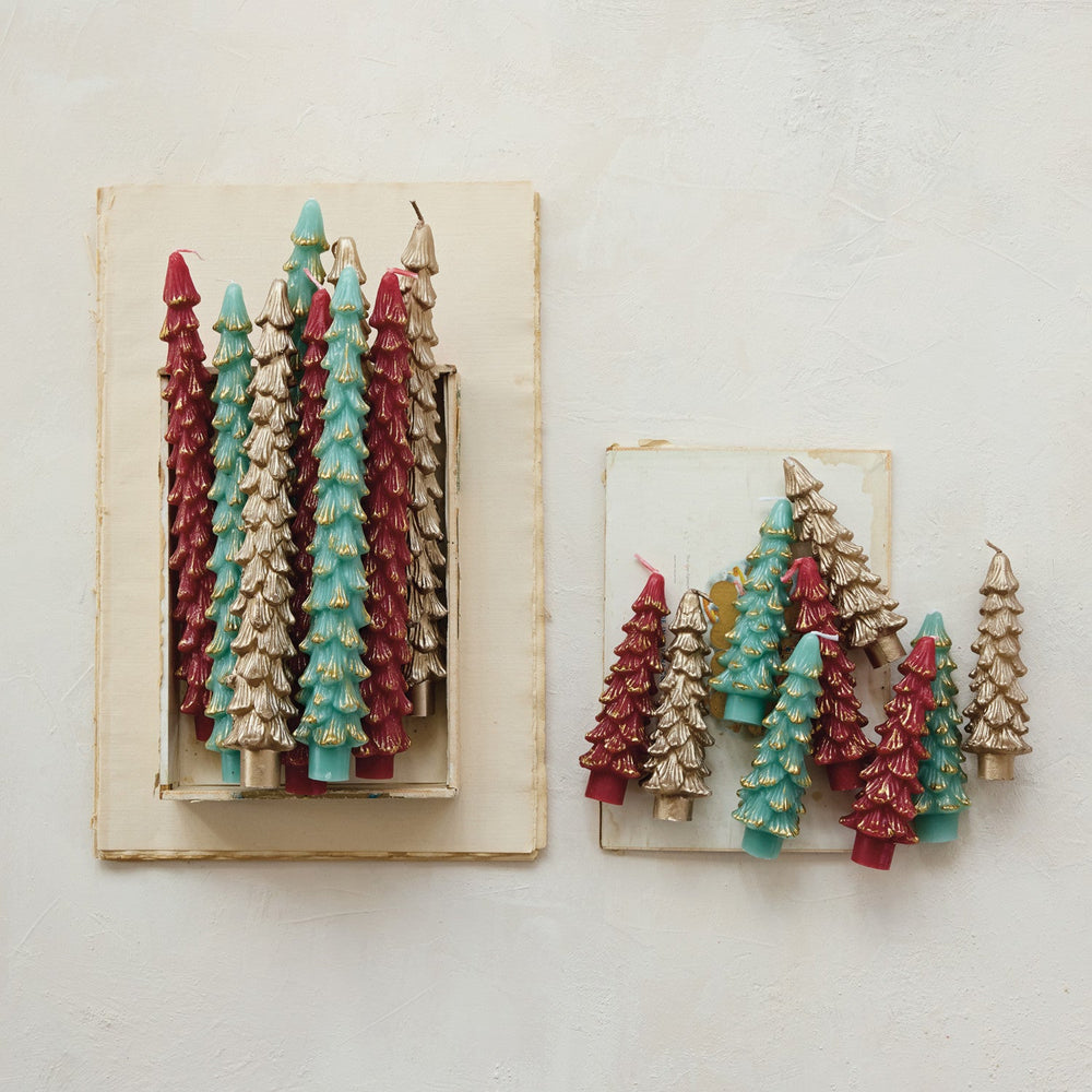 Berry Gold Tree Taper Candles - Merry PigletsCreative Co-Op