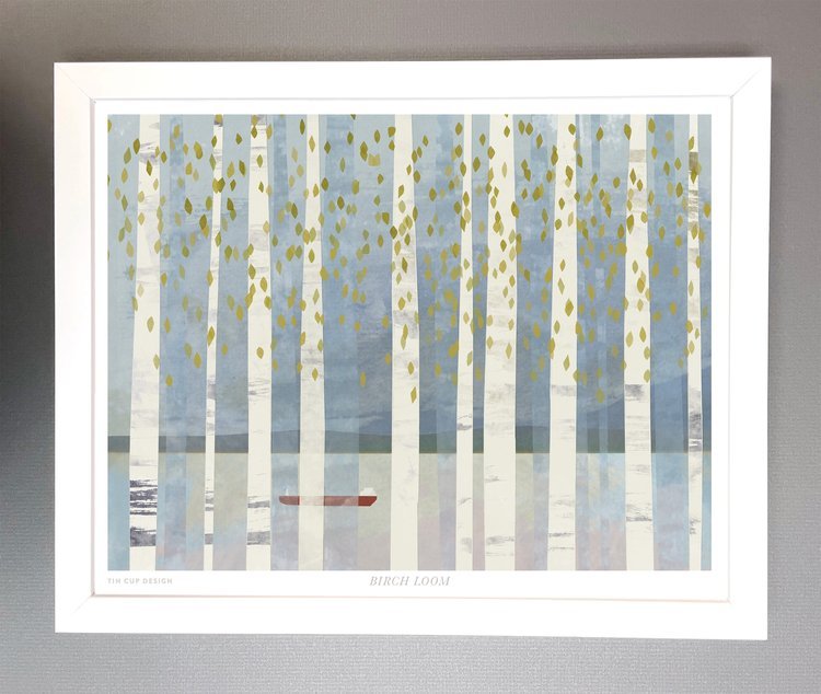 Birch Loom Print - Merry PigletsTin Cup Design